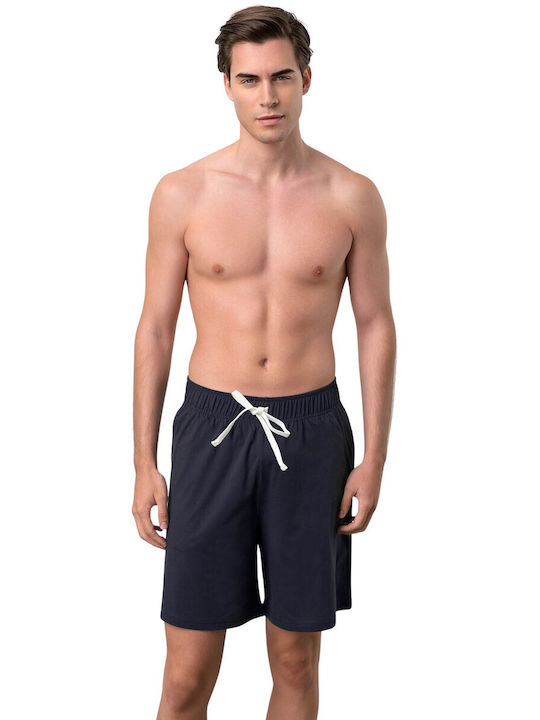 Vamp Men's Summer Cotton Pajama Bermuda BLUE