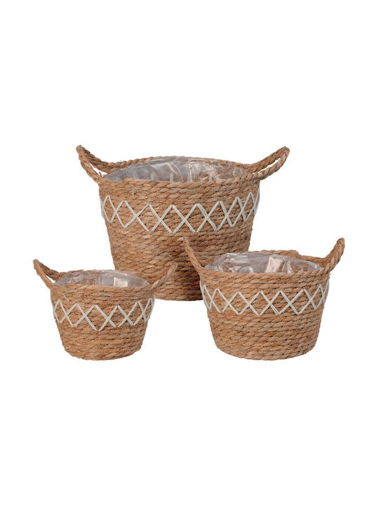 Decorative Basket Wicker with Handles 19x19x14cm Next