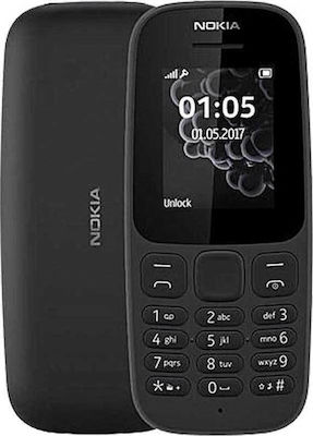 Nokia 105 (2019) Dual SIM Κινητό με Κουμπιά (Ελληνικό Μενού) Μαύρο