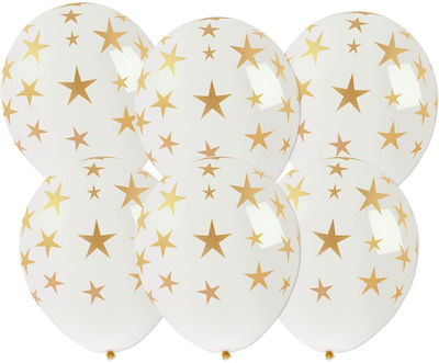 Set 6 Ballons Gold Sterne