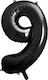 Balloon Foil Jumbo Number 9 Black 86cm
