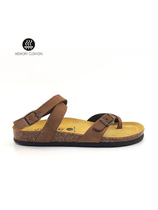 Plakton Nobuck Leather Women's Flat Sandals Ana...