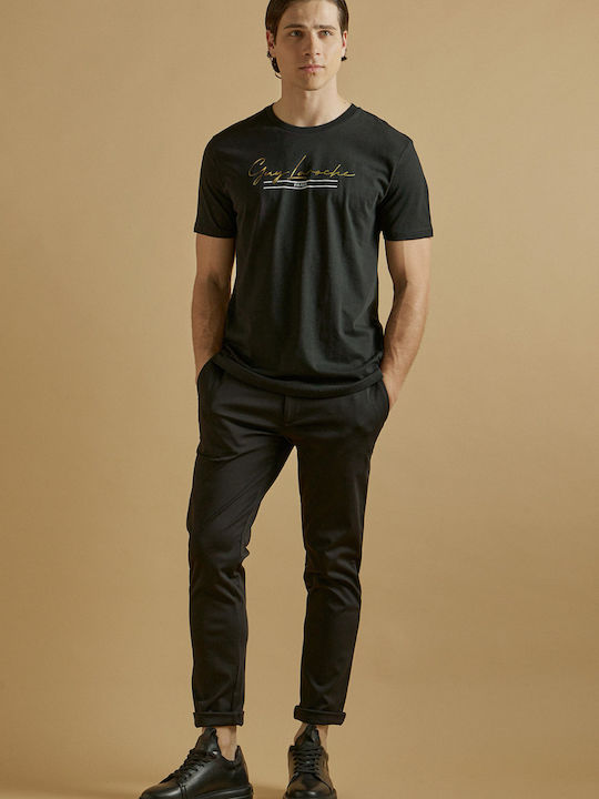 Guy Laroche T-shirt Bărbătesc cu Mânecă Scurtă BLACK