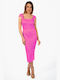 Open Back Jersey Jacquard Dress 200043 Pink