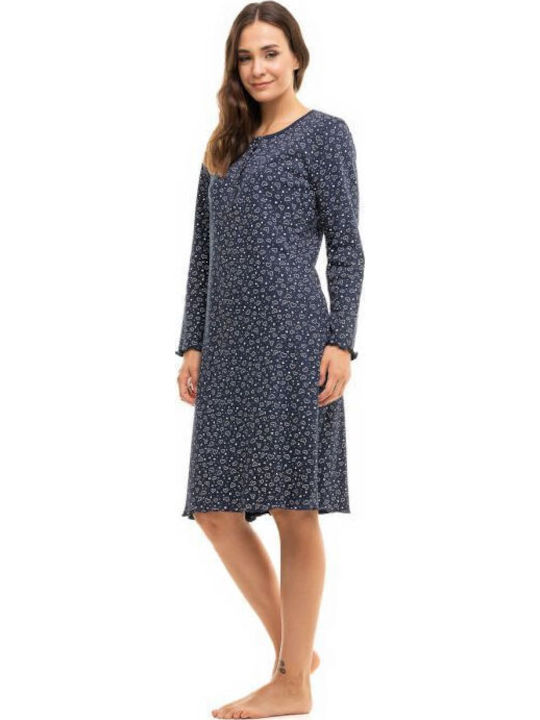 Cherry Winter Women's Nightdress Baby Blue