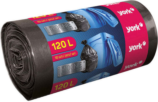 York Săculeți de Gunoi Capacitate 120lt 107x70cm 10buc Negre