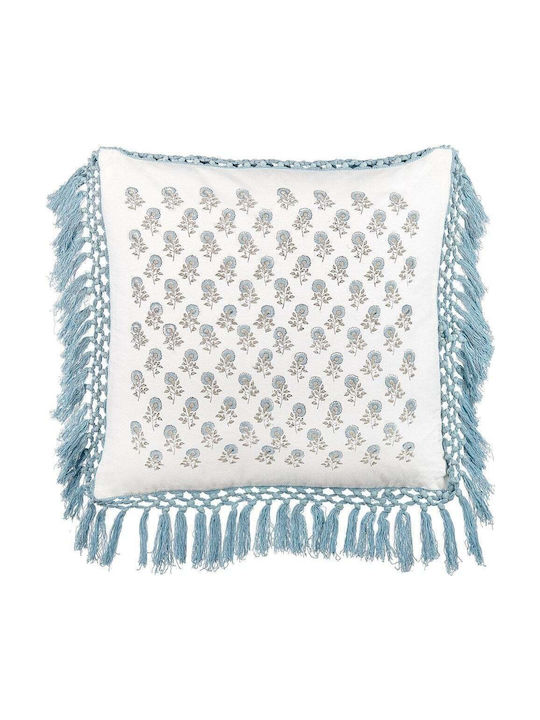 Beliani Perna De Canapea Din 100% Bumbac Alb Și Albastru 45x45cm