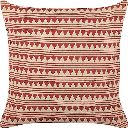 Beliani Μαξιλάρι Καναπέ από 100% Βαμβάκι Red 45x45εκ.