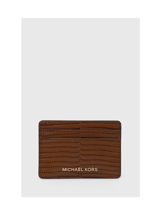 Michael Michael Kors Leather Card Case Color Brown 34r4gj6d1e