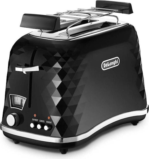 De'Longhi Brillante Toaster 2 Slots 900W Black