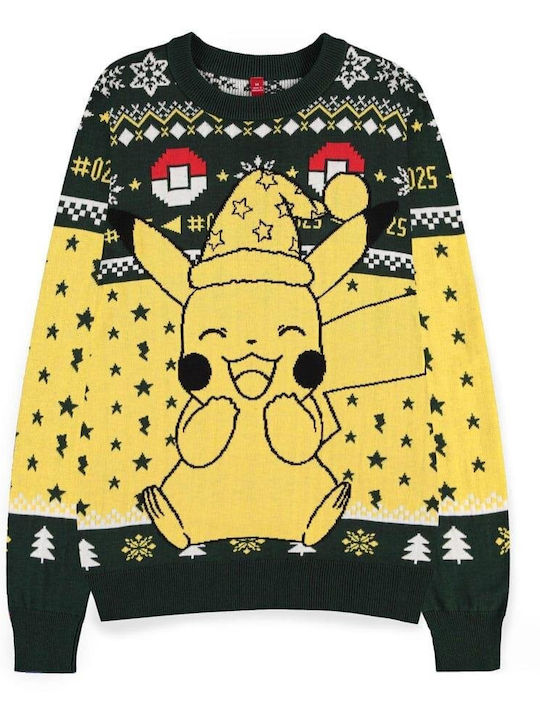 Difuzed Pokemon - Pikachu Χριστουγεννιάτικο Πουλόβερ Bedrucktes Themen-Shirt Pokemon Gelb KW624802POK