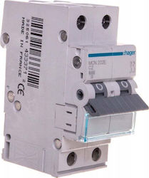 Hager Automatic Circuit Breaker 2A Double-pole MCN202E