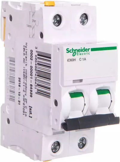 Schneider Electric Автоматичен Прекъсвач 1Спецификация Двуполюсен AC/DC A9F07201