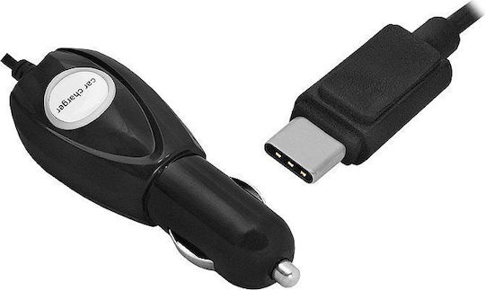 LTC Audio Автомобилен Зарядно Устройство 10W 2.1A Бързо Зареждане с Портове 1xUSB-A 1xType-C с Type-C Кабел Черен Цвят