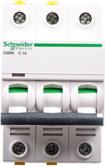 Schneider Electric Αυτόματη Ασφάλεια 1A Τριπολική AC/DC A9F04301
