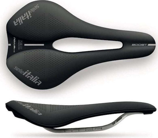 Selle Italia Novus Evo Boost Superflow L Fahrradsattel Schwarze mit Gel 245 x 145 mm