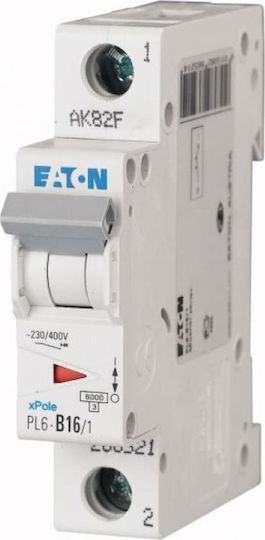 Eaton Automatic Circuit Breaker 16A Single-pole 286521