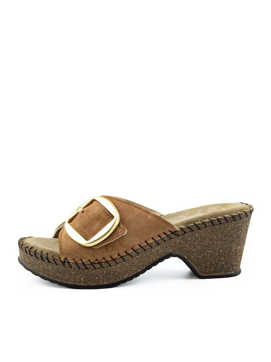 Tatoo Leather Mules Brown