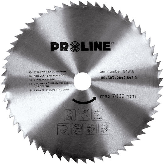 Proline Δίσκος Κοπής Ξύλου με 60 Δόντια 200mm