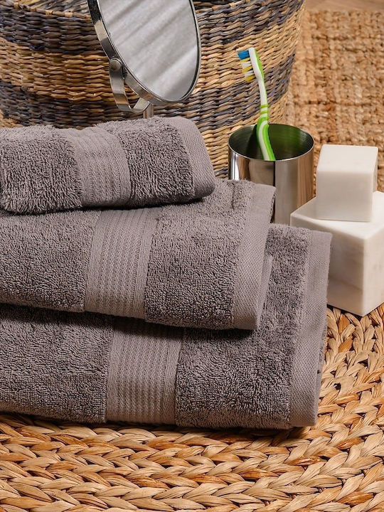 Melinen 3pc Bath Towel Set Kenzo Grey - Grey Weight 450gr/m²