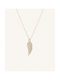 Crystal Leaf Gold Necklace