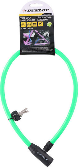 Dunlop Bicycle Cable Lock with Key Green