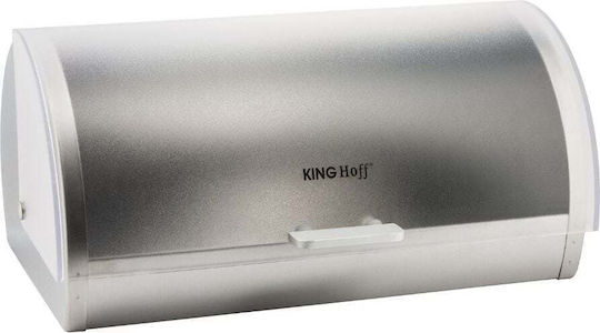 KING Hoff Ψωμιέρα με Καπάκι Inox Γκρι 39.5x28x18.5cm
