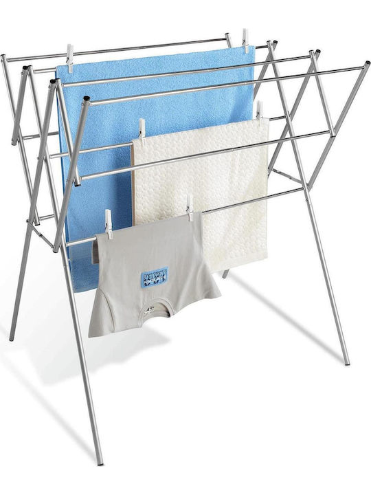 Wenko Folding Floor Clothes Drying Rack Made of Stainless Steel with Hanging Length of 8m