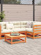 vidaXL Garden & Outdoor Furniture Set 5 Pieces Brown with Pillows