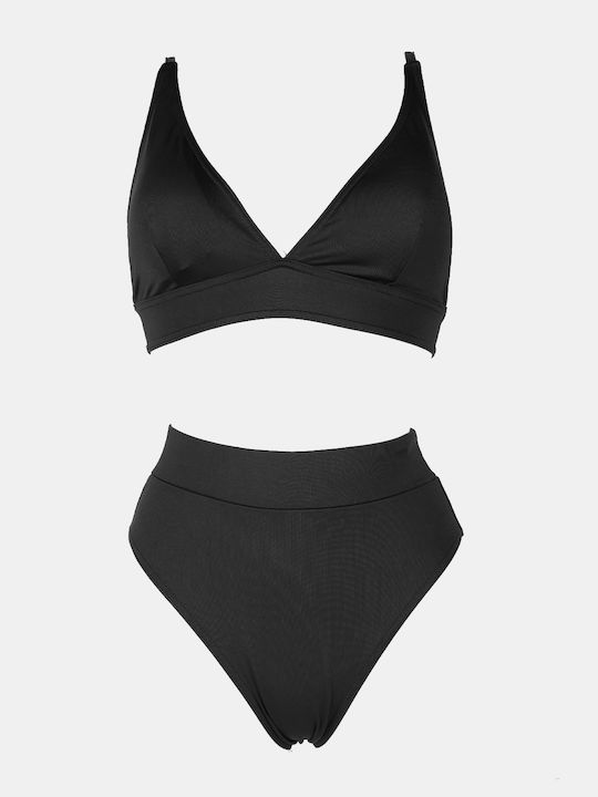 Decoro Set Bikini Ψηλόμεσο Μαύρο