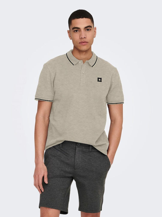 Only & Sons Polo Bluză cu mânecă scurtă Beige