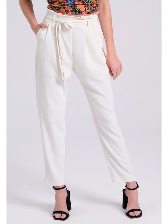 Funky Buddha Dama Tesatura Pantaloni Off White