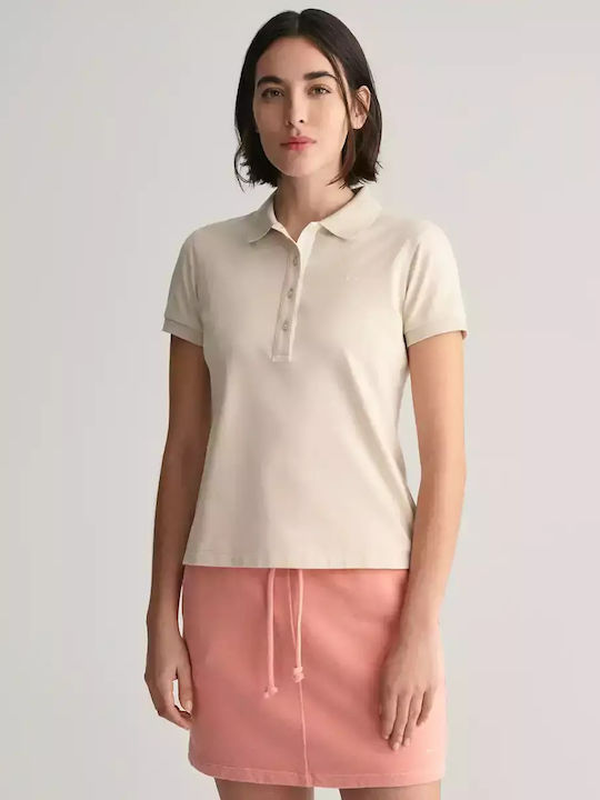 Gant Women's Polo Shirt Short Sleeve Ecru