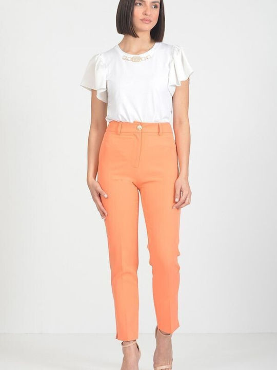Tweet With Love Women's Fabric Trousers Peaches