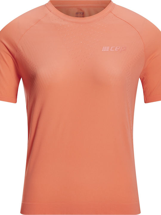 CEP Women's Athletic Blouse Short Sleeve Coral