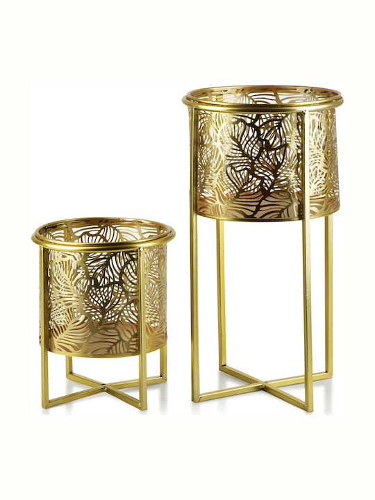 Lumarko Pflanzentöpfe Kunststoff Gold 2 Stück Lumarko Pflanzentöpfe Kunststoff Gold 2 Stück