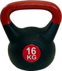Spartan Kettlebell Βινυλίου 16kg Μαύρο