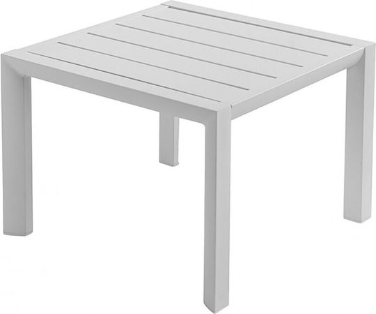 Sunset-et Sitting Room Outdoor Free Standing Aluminum Table Ice White 50x50x37cm