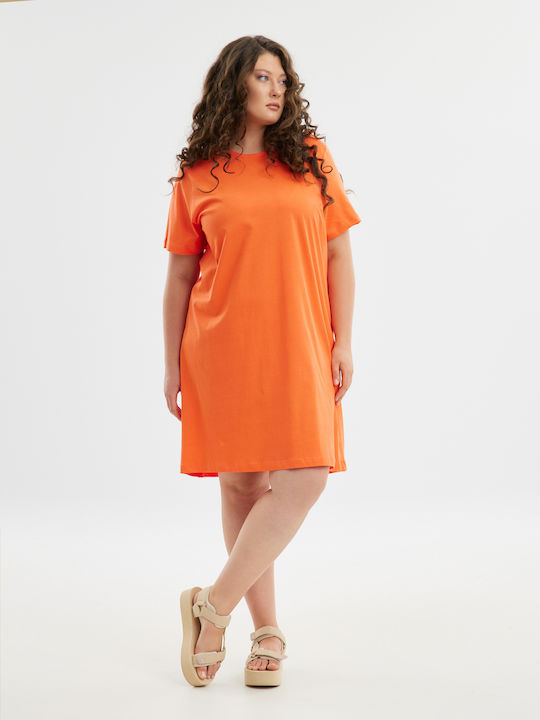 Mat Fashion Midi Dress Orange