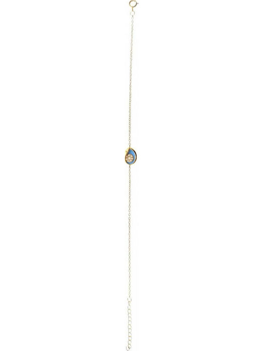 Slevori Women's Bracelet with design Eye made of Silver Gold Plated