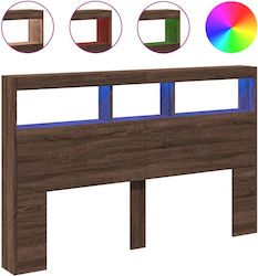 vidaXL LED Wooden Bed Headboard Brown 160x102cm