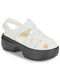Crocs Damen Flache Sandalen in Weiß Farbe