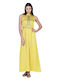 Maxi Abendkleid Satin Gelb