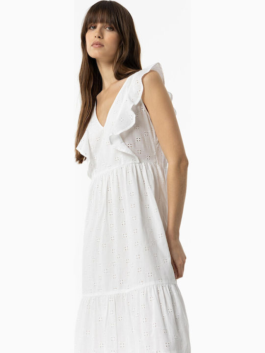 Rochii De Vară Pentru Femei Maxi Rochie Cu Volane Albă