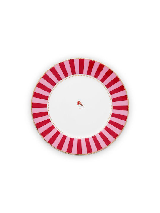 PiP Studio Πιάτο Γλυκού από Πορσελάνη Red-Pink με Διάμετρο 21cm