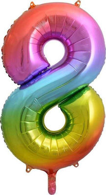 Balloon Foil Jumbo Rainbow Number 85cm