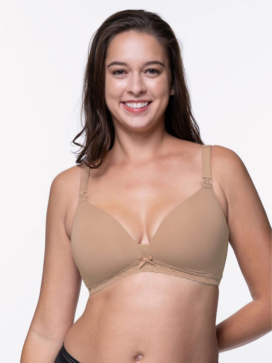 Maternity & Nursing Bra Without Underwire Cotton Lining Soft Bra Dorina May D17001a-be0026 Beige