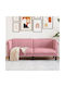 Two-Seater Couch Velvet Pink 182x77x74cm
