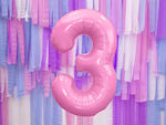 Foil Number Balloon Number ''3'' 86cm Pink