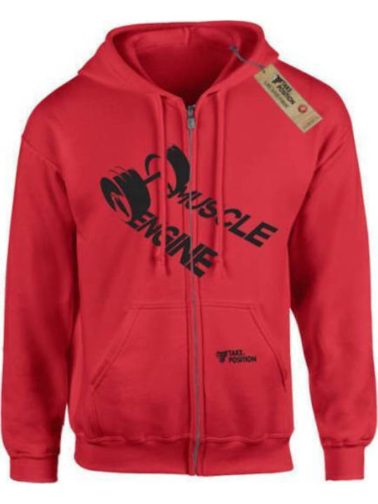 Takeposition Muscle Engine Jacke mit Kapuze Rot